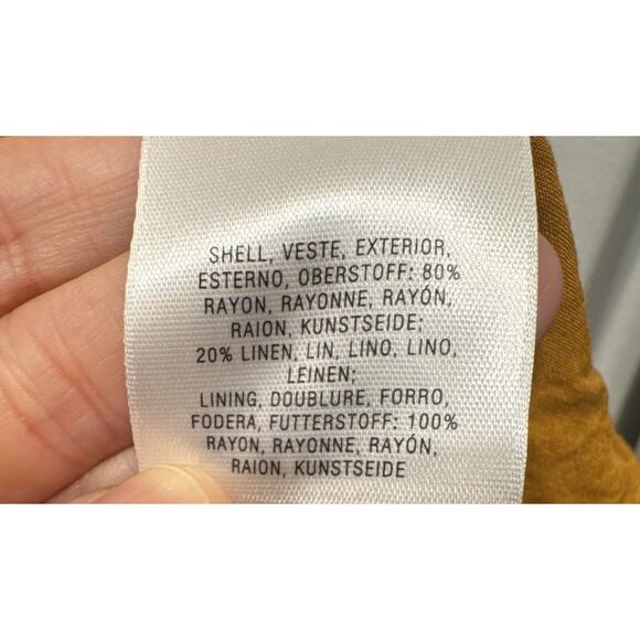 Maeve Mustard Yellow Button Front Dress Women’s Size 16 Anthropologie V Neck - Picture 6 of 7